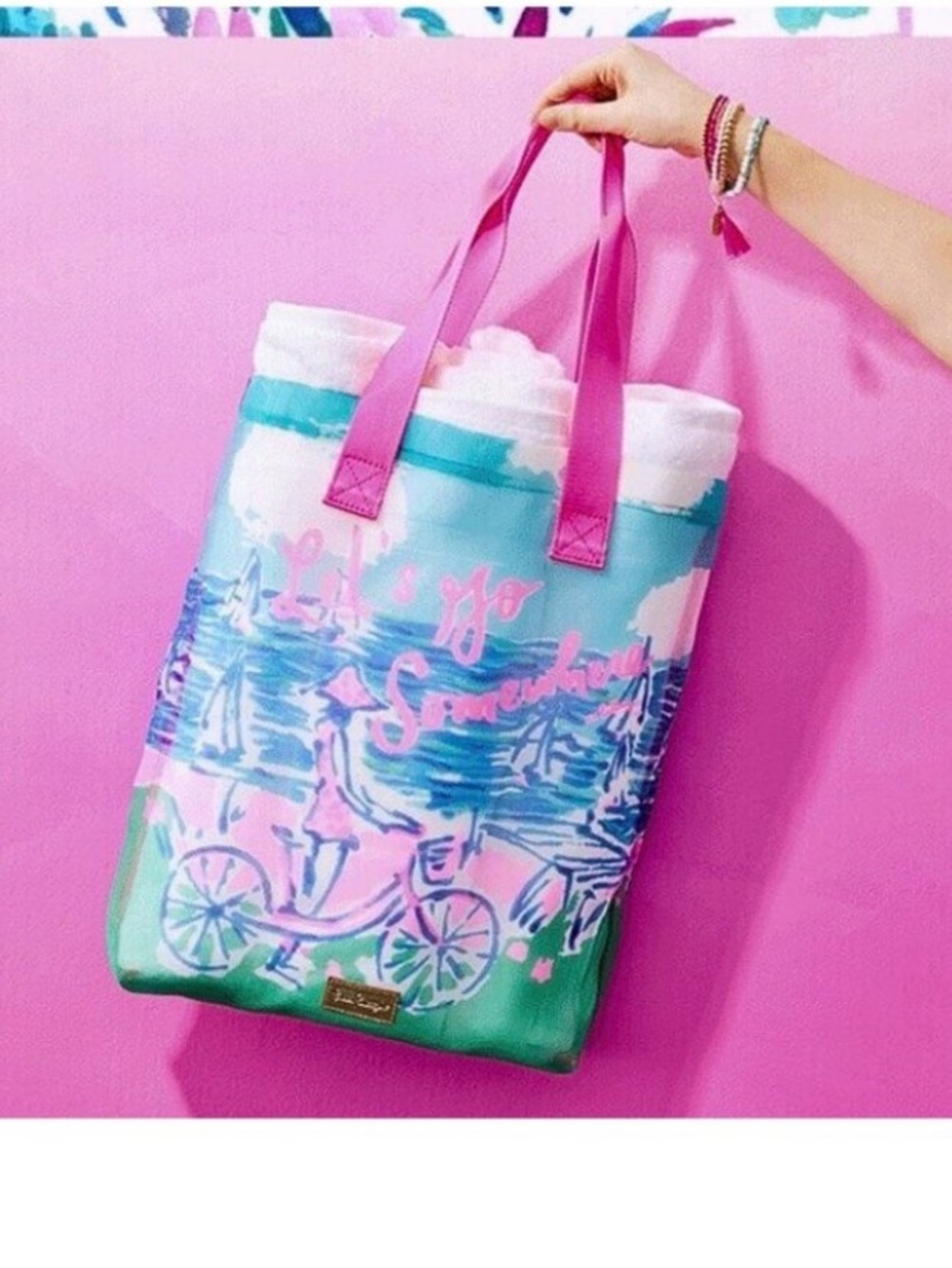 Lilly Pulitzer Let's Go Somewhere Mesh Shopper Tote Bag - Picture 3 of 5